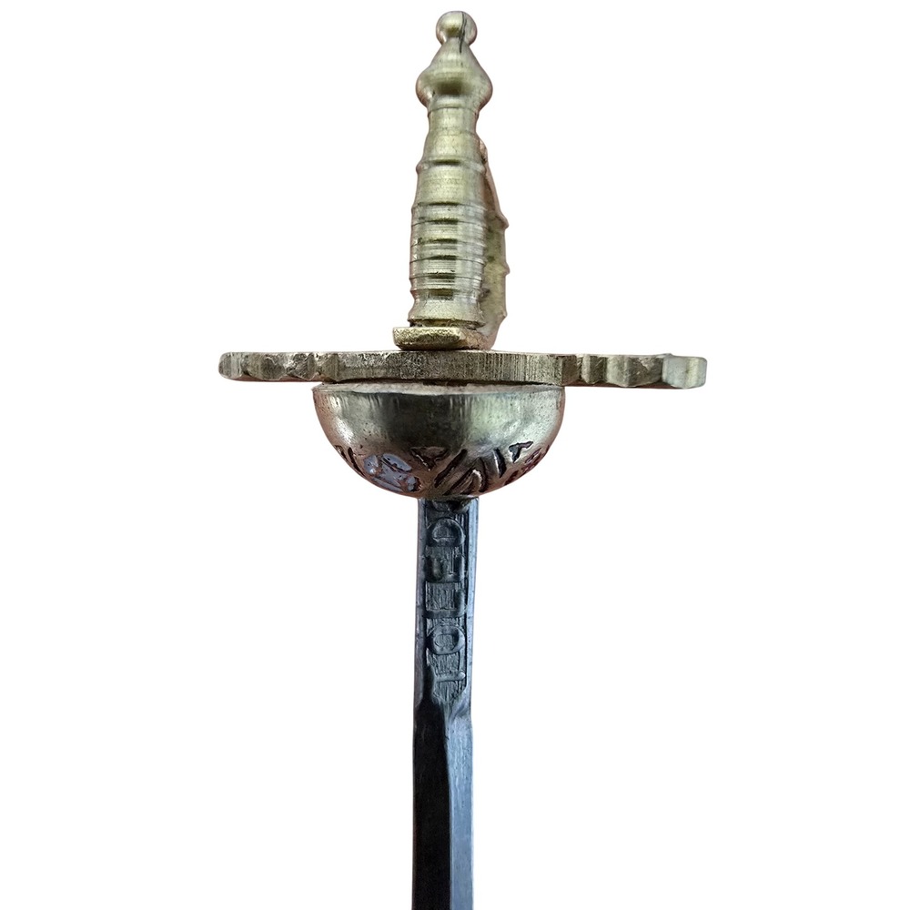 Vintage Toledo Spain Miniature Sword Cocktail Pick Set with Enameled Brass Stand - Picture 8 of 16